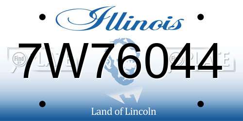 7W76044 Illinois License Plate