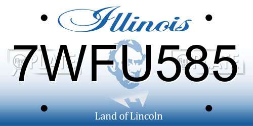 7WFU585 Illinois License Plate