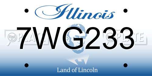 7WG233 Illinois License Plate