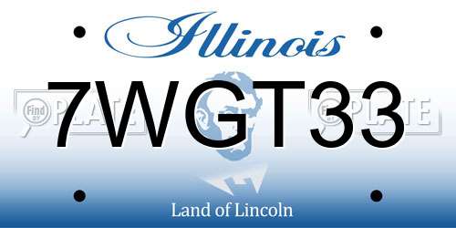 7WGT33 Illinois License Plate