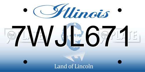 7WJL671 Illinois License Plate