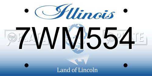 7WM554 Illinois License Plate