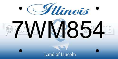 7WM854 Illinois License Plate