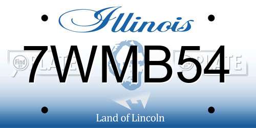 7WMB54 Illinois License Plate