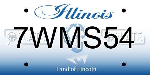 7WMS54 Illinois License Plate