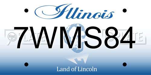 7WMS84 Illinois License Plate