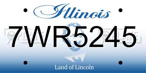 7WR5245 Illinois License Plate