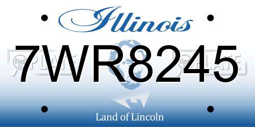 7WR8245 Illinois License Plate