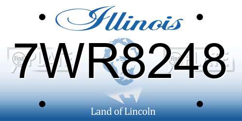 7WR8248 Illinois License Plate