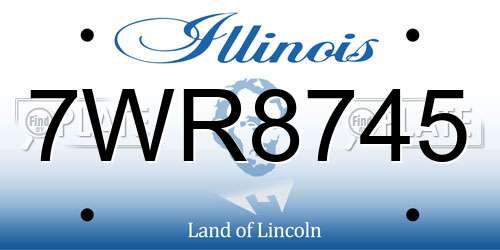 7WR8745 Illinois License Plate
