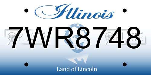 7WR8748 Illinois License Plate