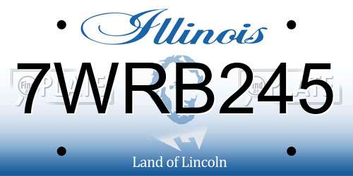 7WRB245 Illinois License Plate