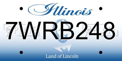7WRB248 Illinois License Plate