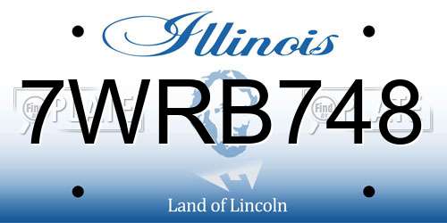 7WRB748 Illinois License Plate