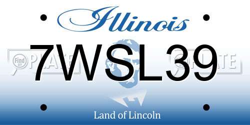 7WSL39 Illinois License Plate