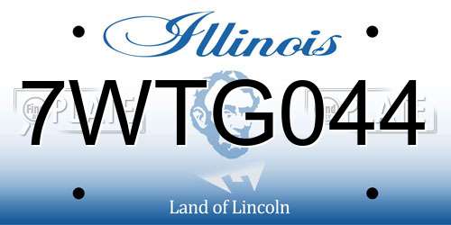 7WTG044 Illinois License Plate