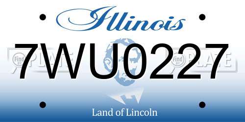 7WU0227 Illinois License Plate