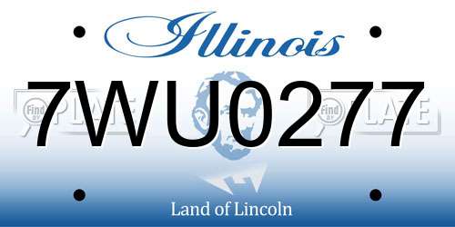 7WU0277 Illinois License Plate