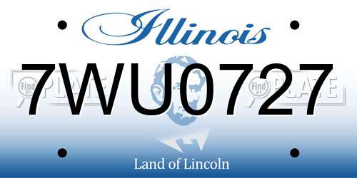 7WU0727 Illinois License Plate