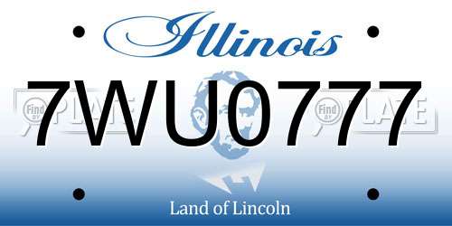 7WU0777 Illinois License Plate