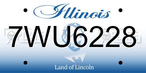 7WU6228 Illinois License Plate