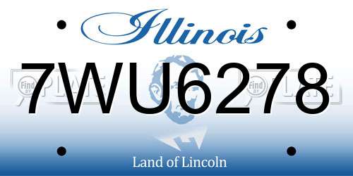 7WU6278 Illinois License Plate