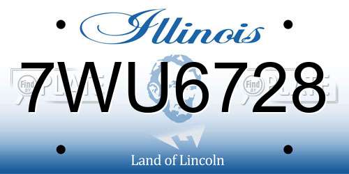 7WU6728 Illinois License Plate