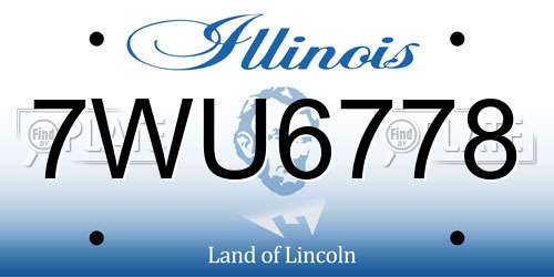 7WU6778 Illinois License Plate