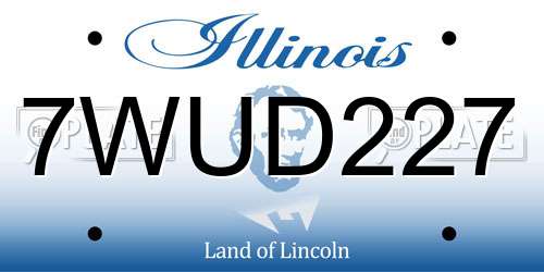 7WUD227 Illinois License Plate