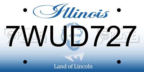 7WUD727 Illinois License Plate