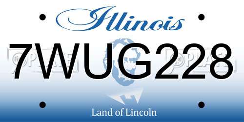 7WUG228 Illinois License Plate