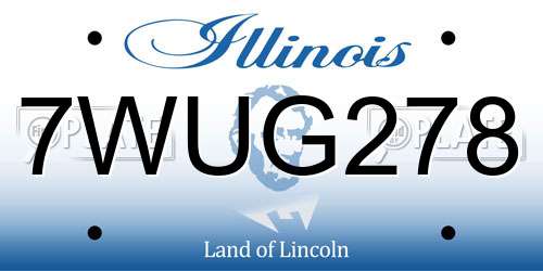 7WUG278 Illinois License Plate