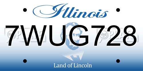 7WUG728 Illinois License Plate