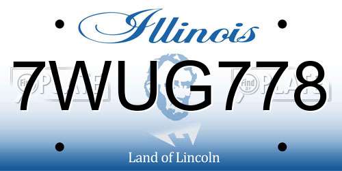 7WUG778 Illinois License Plate