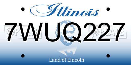 7WUQ227 Illinois License Plate