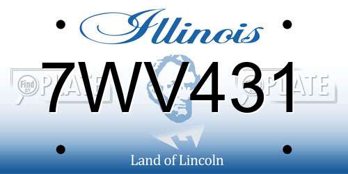 7WV431 Illinois License Plate