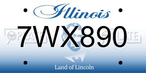 7WX890 Illinois License Plate