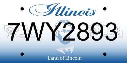 7WY2893 Illinois License Plate