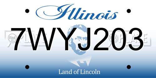 7WYJ203 Illinois License Plate