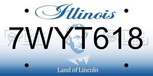 7WYT618 Illinois License Plate