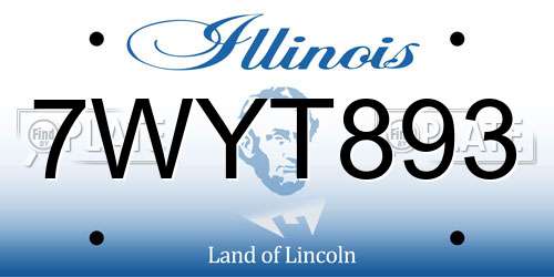 7WYT893 Illinois License Plate