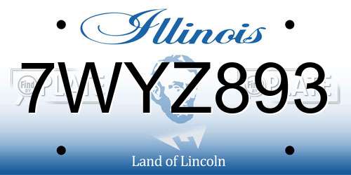 7WYZ893 Illinois License Plate