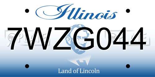 7WZG044 Illinois License Plate