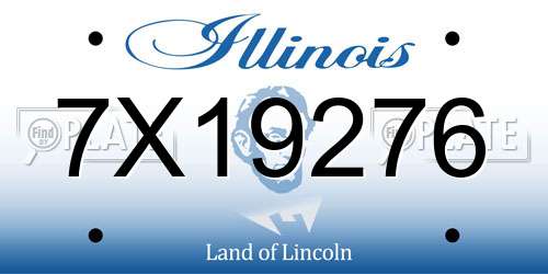 7X19276 Illinois License Plate