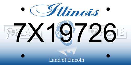 7X19726 Illinois License Plate