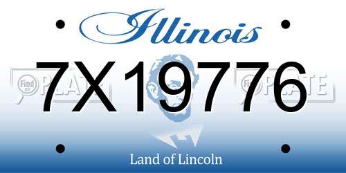 7X19776 Illinois License Plate