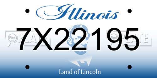 7X22195 Illinois License Plate