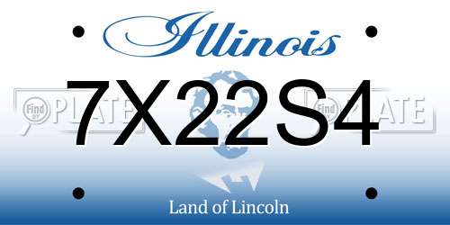 7X22S4 Illinois License Plate