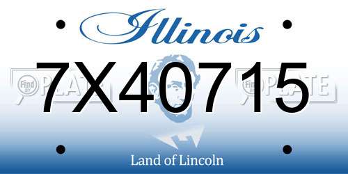 7X40715 Illinois License Plate