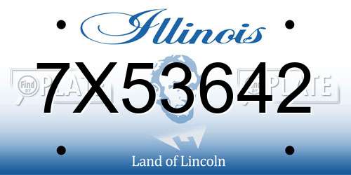 7X53642 Illinois License Plate